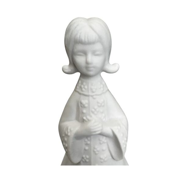 Bisque Porcelain AES Japan Delicate Choir Girl Bell 5” - Picture 10 of 10